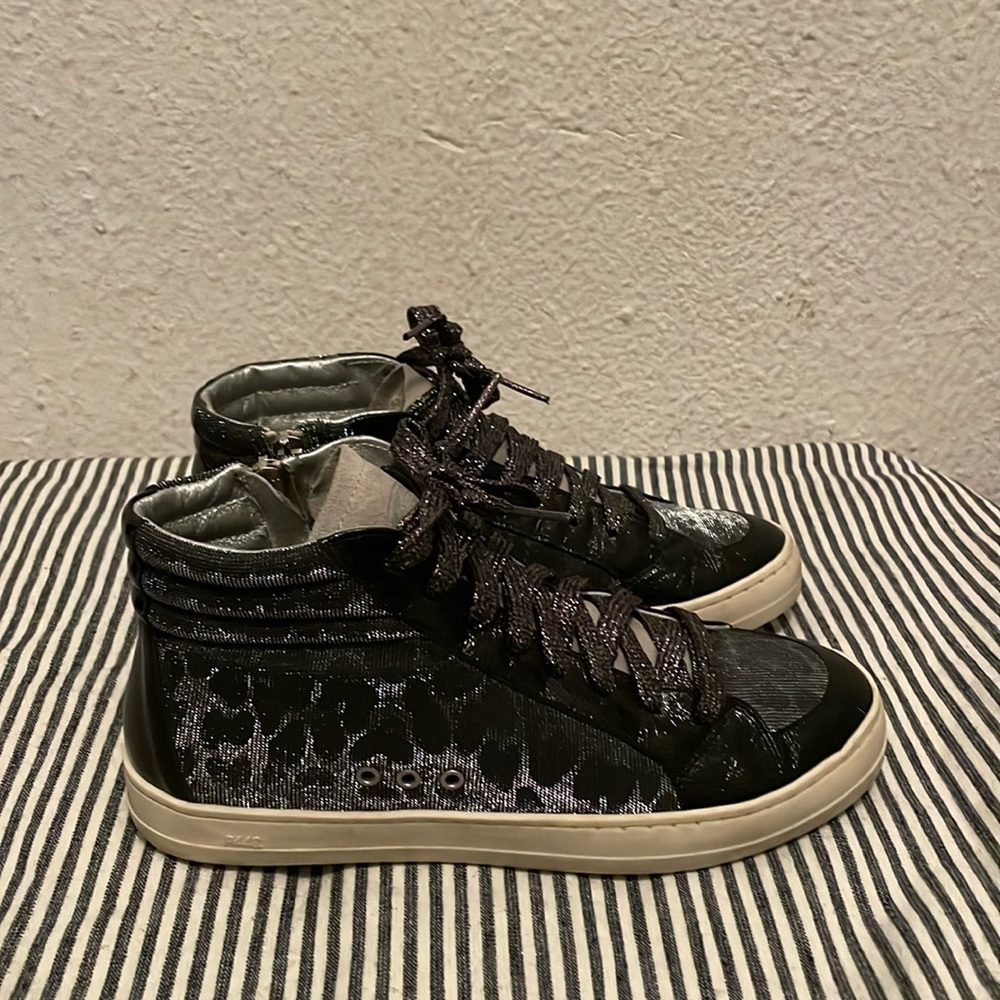 P448 Leopard Print High Top Sneakers - Size 7